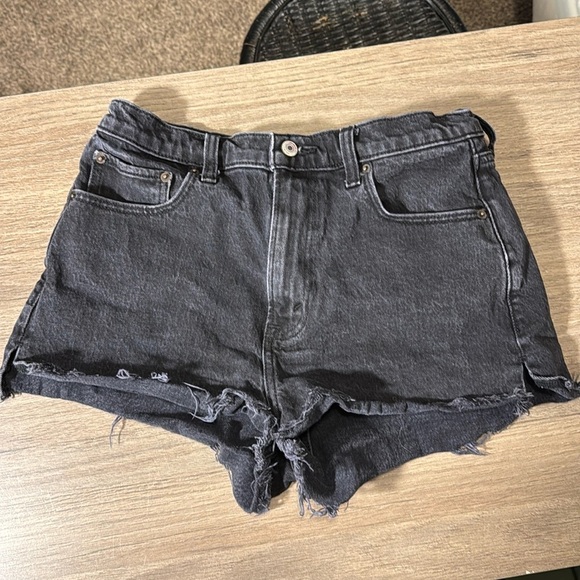 Abercrombie & Fitch Charcoal High-Rise Shorts the mom short high‎ rise 28 / 6 - Picture 9 of 10